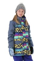 Girls Elstar Parka Jacket - Light Denim / Leopardy Cat - Burton Girls Elstar Jacket - WinterKids.com                                                                                                           