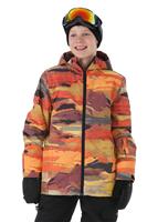 Mission Printed Youth Jacket - Barn Red Matte Painting - Quiksilver Mission Printed Youth Jacket - WinterKids.com                                                                                              