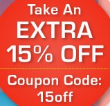 Limited Time Coupon Code! Get An Extra 15% Off!