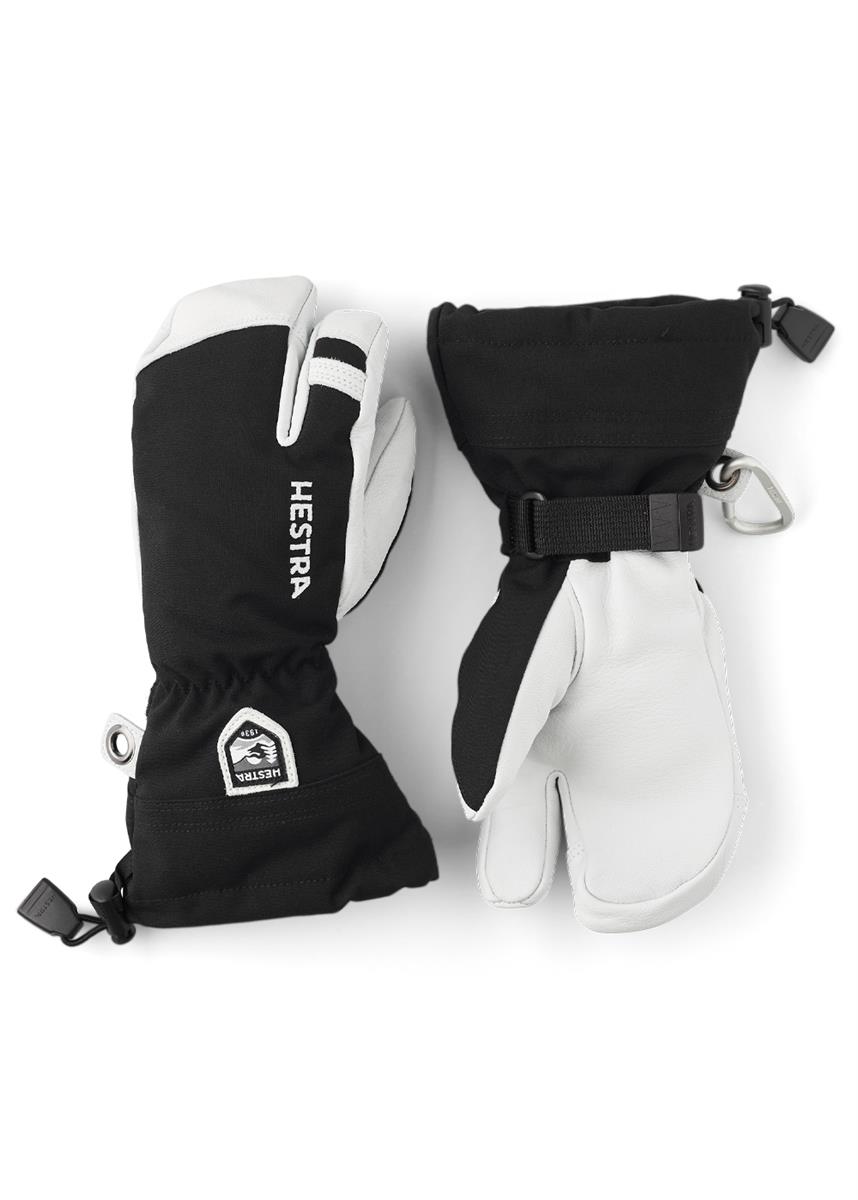 Luvas Hestra Heli Ski Junior Couro Militar - Esqui E Montanhismo Infantil Cinza Tamanho 4