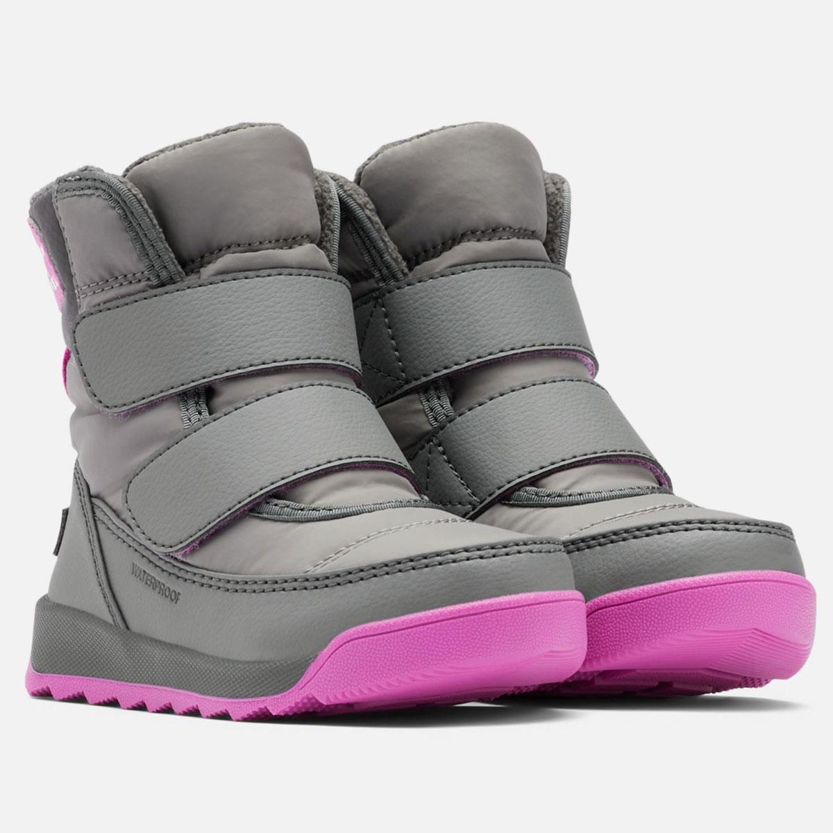 ～SOREL 子ども用スノーブーツ グレー/ピンク Sorel Toddler Whitney II Strap WP Snow Boots | WinterKids