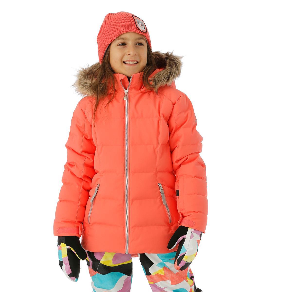 Spyder Girls Zadie Synthetic Down Jacket with Fur Collar
