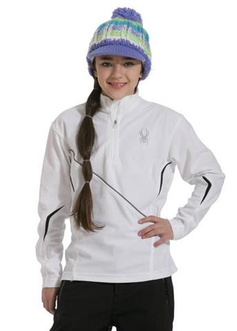 Girls Flicker Fleece T-Neck (White)