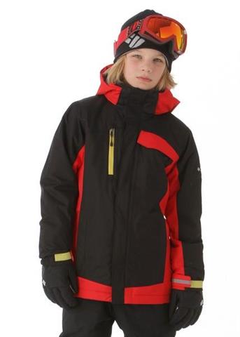 Boys Ryder Warmth Long Jacket (Black/Bright Red)
