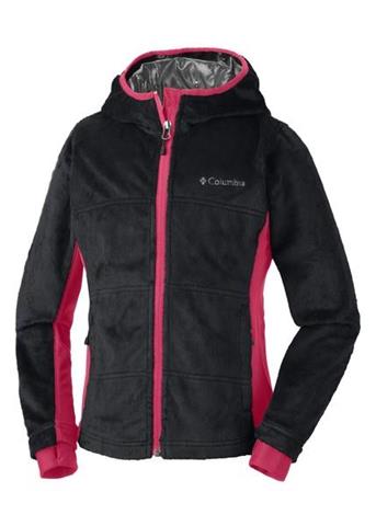 Girls Lush Plush Hoodie (Black w/ Afterglow Pink)