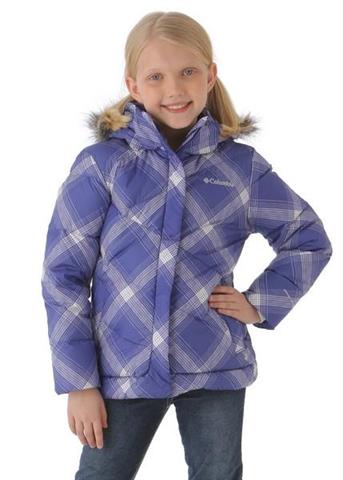 Girls Snow Trinity Down Bomber (Light Grape Plaid)