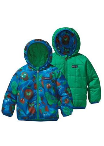 Baby Reversible Puff-Ball Jacket (Owlet: Brilliant Green)