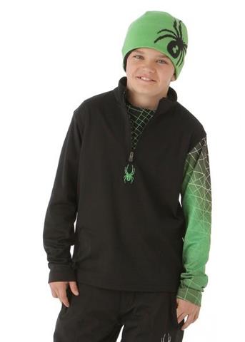 Boys Linear Web Dry W.E.B. T-Neck (Black/Classic Green)