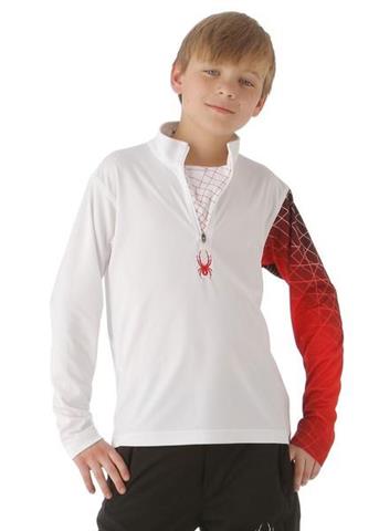 Boys Linear Web Dry W.E.B. T-Neck (White/Red)