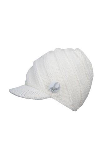 Girls Brim Hand Knit Hat (White)