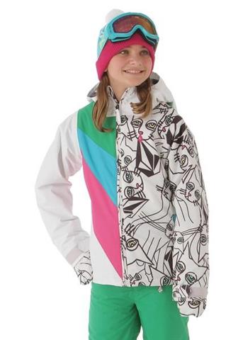 Girls Bird Insulated Jacket (White)