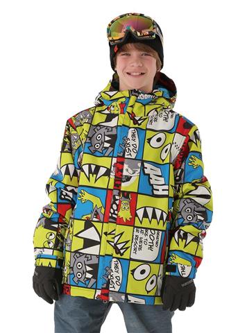 Boys Snaggle Strip Insulated Jacket (Acid Snaggle Strip)