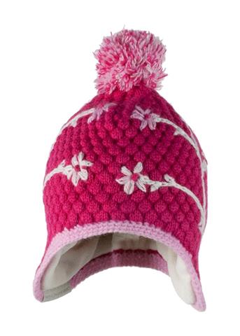 Girls Flower Pop Knit Hat (Closeout)