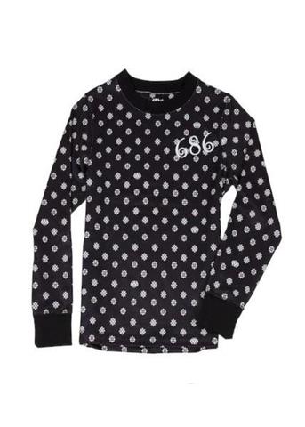 Girls Emblem Base Layer Top (Black Medallion Print)