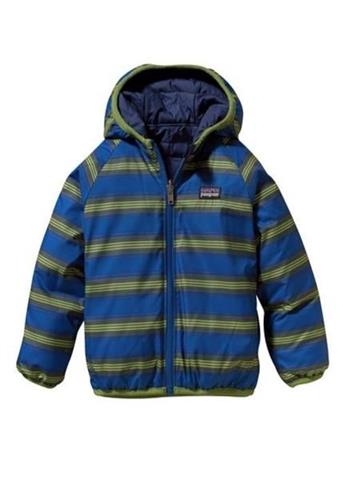 Baby Reversible Puff-Ball Jacket (Retro Stripe: Bali Blue)-Closeout