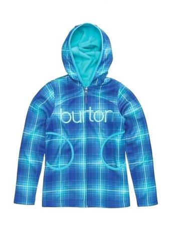 Girls Bonded Empress Fleece (Robins Egg Blur Plaid) - Closeout