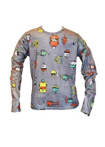 F12 Youth Pepper Skins Print Crewneck (Bots/Charcoal)