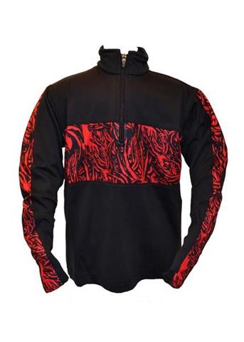 Boys Creepy Dry Web T-Neck (Black/Black/Red) - Closeout