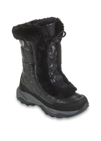 Girls Nuptse Fur II (Shiny Black/Black)