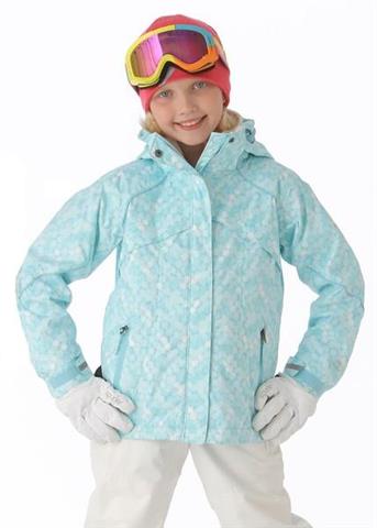 Girls Bugaboo 3-in-1 Jacket (Clear Blue Print/Sea Salt)