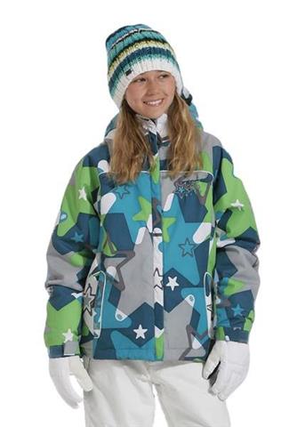 Girls Mannual Starburst Insulated Jacket (Teal)
