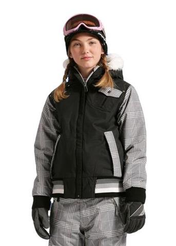 Girls Mannual Charlotte Insulated Jacket (Black) - Closeout