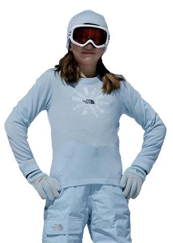 Girls L/S Vaporwick Snowflake Tee (Blue Tide)