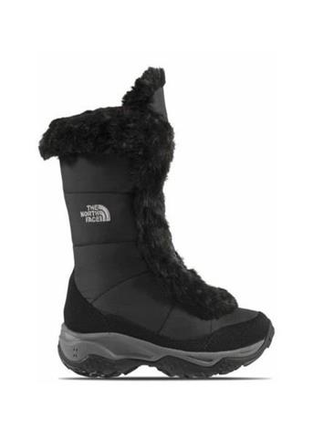 Girls Nuptse Fur (Black/Spackle Grey)