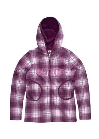 Girls Bonded Empress Fleece (Bright White Blur Plaid) - Closeout