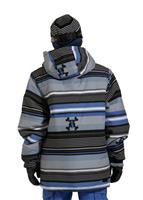 Boys Stripe Insulated Jacket (Royal Skurvy Stripe) - Back View
