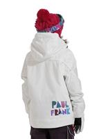 Girls Lumina Insulated Jacket (White Herringbone Denim) - Back View