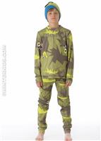 Boys Camotooth Base Layer Top (Army) - Alt. View