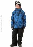 Boys Mannual Cracked Insulated Jacket (Blue) - Alt. View