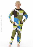 Boys Mix Base Layer Top (Acid Camo) - Alt. View