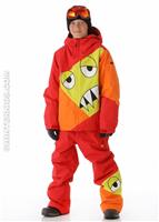 Boys Snaggleface Insulated Jacket (Orange) - Alt. View