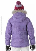 Girls Mannual Gidget Puffy Jacket (Violet Rings) - Back View