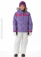 Girls Mannual Gidget Puffy Jacket (Violet Rings) - Alt. View