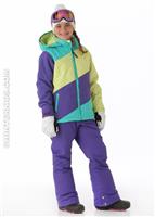 Girls Hart Jacket (Sunny Lime Colorblock) - Alt. View