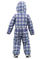 Girls Minishred Illusion One Piece (Bright White Punkstar Plaid) - Back View