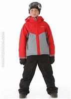 Boys Glacier Slope Jacket (Light Metal/Bright Red/Black) - Alt. View