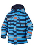 Boys Ice Slope Long Jacket (Compass Blue Simple Stripe) - Studio Shot