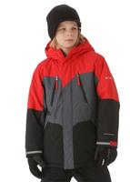 Boys Ice Slope Long Jacket (Bright Red/Mystery/Black) - Boys Ice Slope Long Jacket (Bright Red/Mystery/Black)