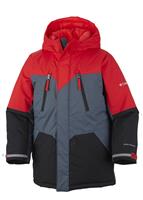 Boys Ice Slope Long Jacket (Bright Red/Mystery/Black) - Studio Shot