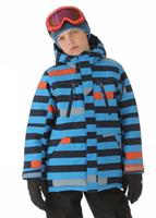 Boys Ice Slope Long Jacket (Compass Blue Simple Stripe) - Boys Ice Slope Long Jacket (Compass Blue Simple Stripe)