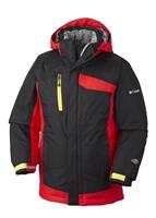 Boys Ryder Warmth Long Jacket (Black/Bright Red) - Studio Shot