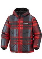 Boys Starstride Reversible Jacket (Black/Bright Red Plaid) - Studio Shot