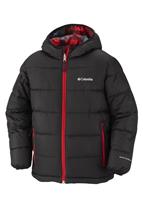 Boys Starstride Reversible Jacket (Black/Bright Red Plaid) - Reverse Side