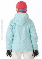 Girls Bugaboo 3-in-1 Jacket (Clear Blue Print/Sea Salt) - Back View