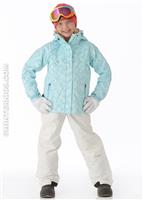 Girls Bugaboo 3-in-1 Jacket (Clear Blue Print/Sea Salt) - Alt. View