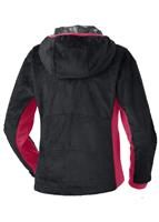 Girls Lush Plush Hoodie (Black w/ Afterglow Pink) - Back View